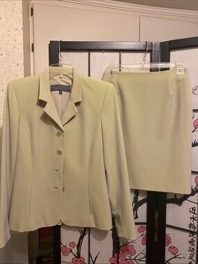 Alex Marie Light Green Tailored Skirt Suit — Jacket size 2 , skirt 6p